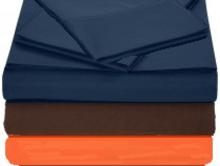 T130 Muslin Pillow Cases - Brown, Navy, Orange
