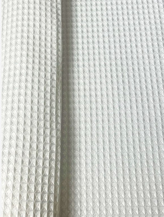 Kartri Luxor Waffle Polyester Shower Curtain with Grommet Eyelets, White, 72"x72" or 72"x78"