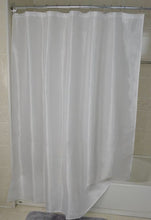 Load image into Gallery viewer, Kartri SPCNA Dobbie Sparkle Shower Curtain with Sewn Eyelets, White, 72&quot;x72&quot;
