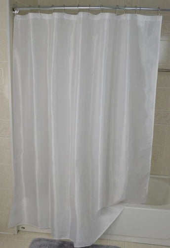 Kartri SPCNA Dobbie Sparkle Shower Curtain with Sewn Eyelets, White, 72"x72"