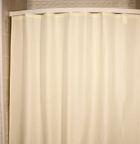 Kartri NYCH7272 Nylon Shower Curtain with Sewn Eyelets, White or Beige, 72"x72"