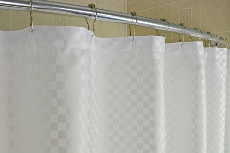 Kartri SBOXA Satin Box Shower Curtain with Sewn Eyelets, White, 72