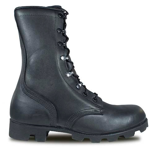 McRae 6189 All-Leather Combat Boots with Panama Sole - Black